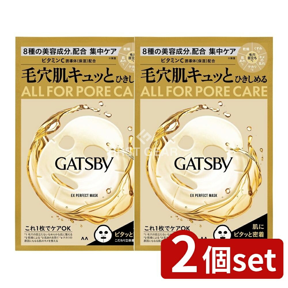 ＼レビュー特典有／【2個セット】 マンダム ギャツビー EXパーフェクトマスク [単品内容量/1枚] | マンダム ギャツビー フェイスパック シートマスク 男性用 美容成分 保湿 うるおい 洗顔後 メンズスキンケア 美容マスク 日本製 コラーゲン ヒアルロン酸